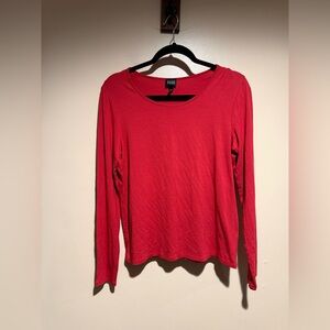 Eileen Fisher Red Long Sleeve T-Shirt